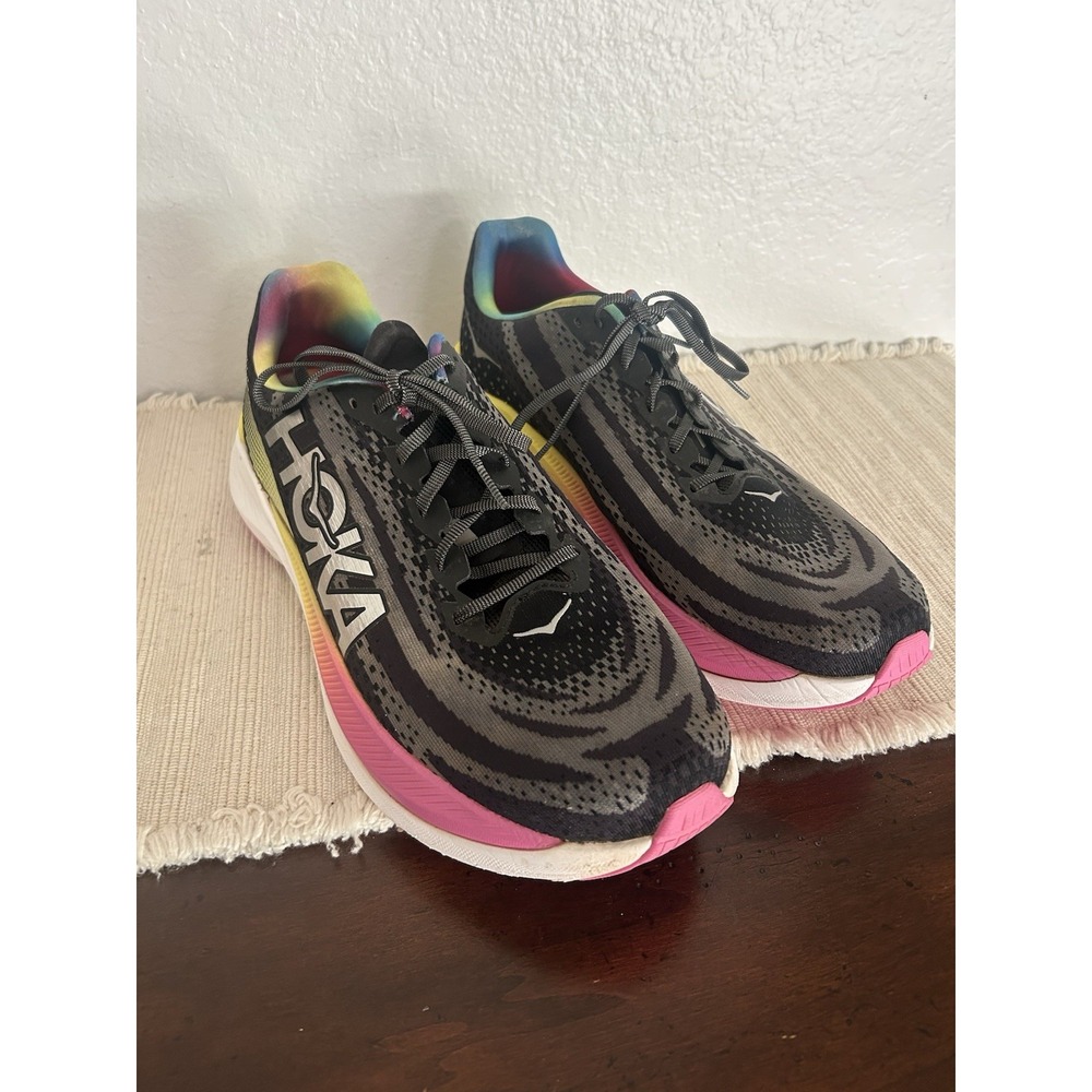 Men's HOKA One One Mach X Black Rainbow US Size 12 - Great Condition!